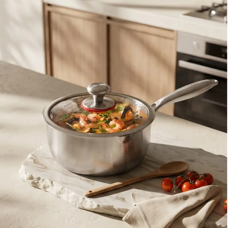 wholesale 304 stainless steel saucepan with lid (1)