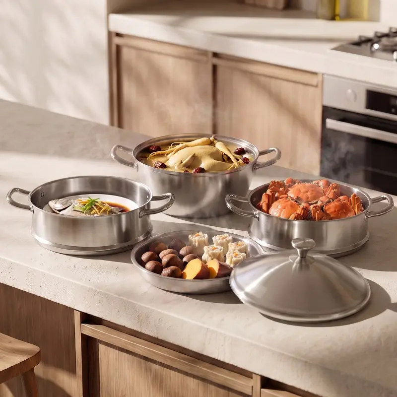 wholesale large stainless steel 3-tier steamer pots (2)