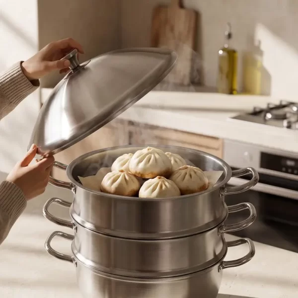 wholesale large stainless steel 3-tier steamer pots (5)