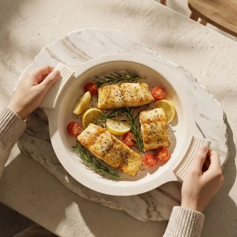 wholesale stainless steel ceramic coated round baking dishes (2)