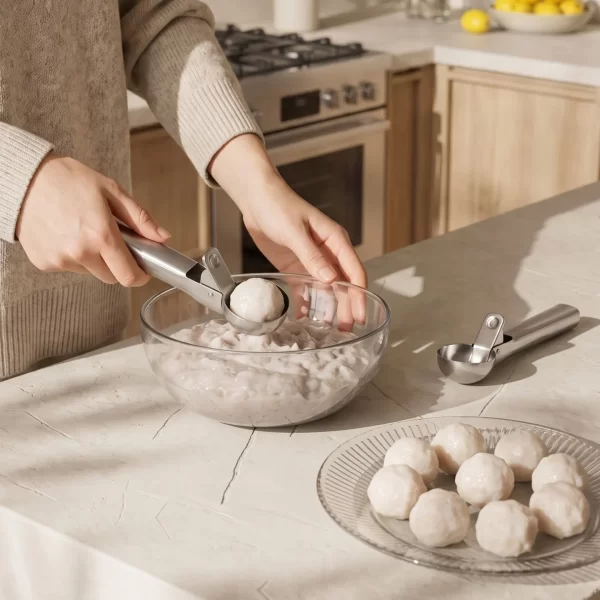 stainless steel ice cream scoop with trigger (2)