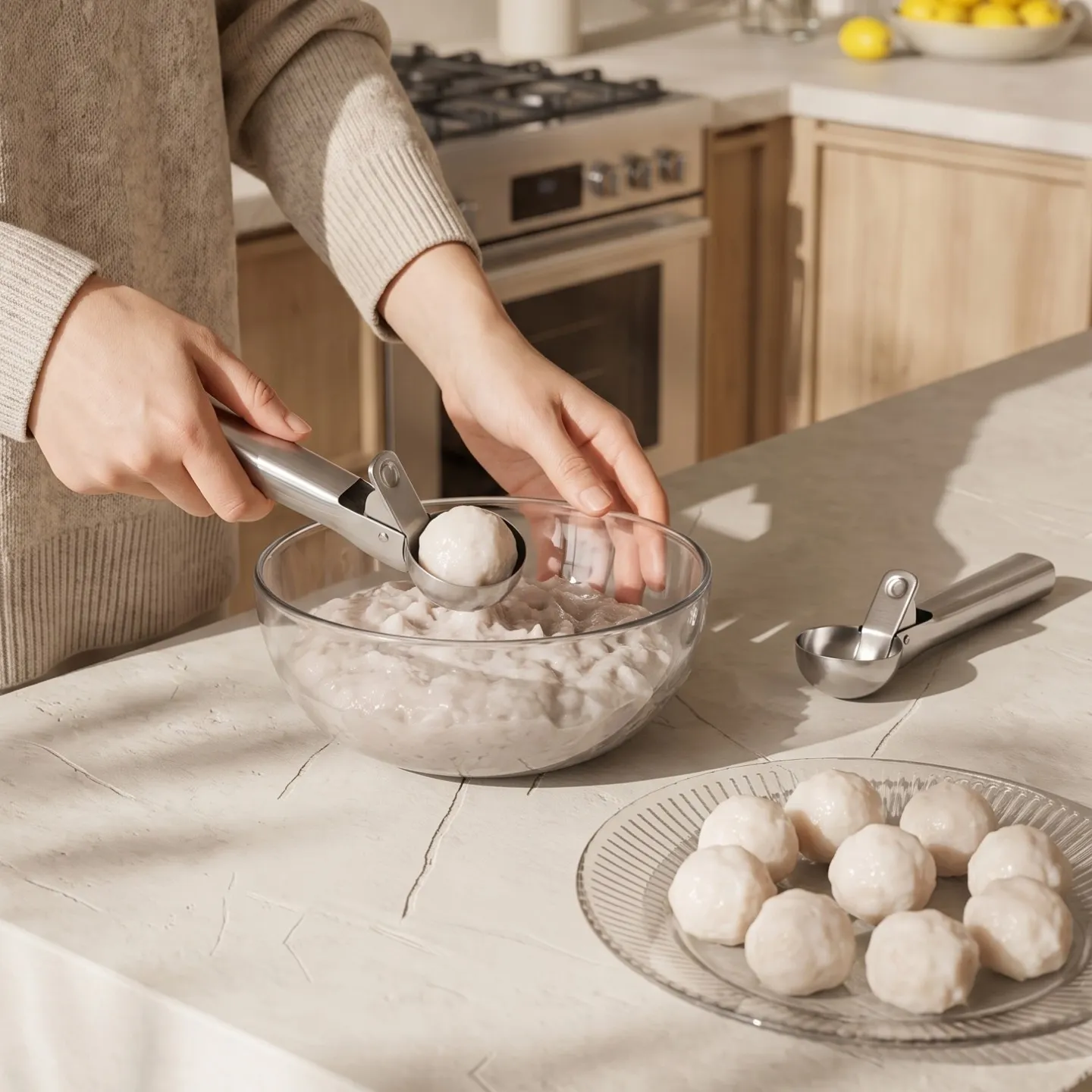 stainless steel ice cream scoop with trigger (2)