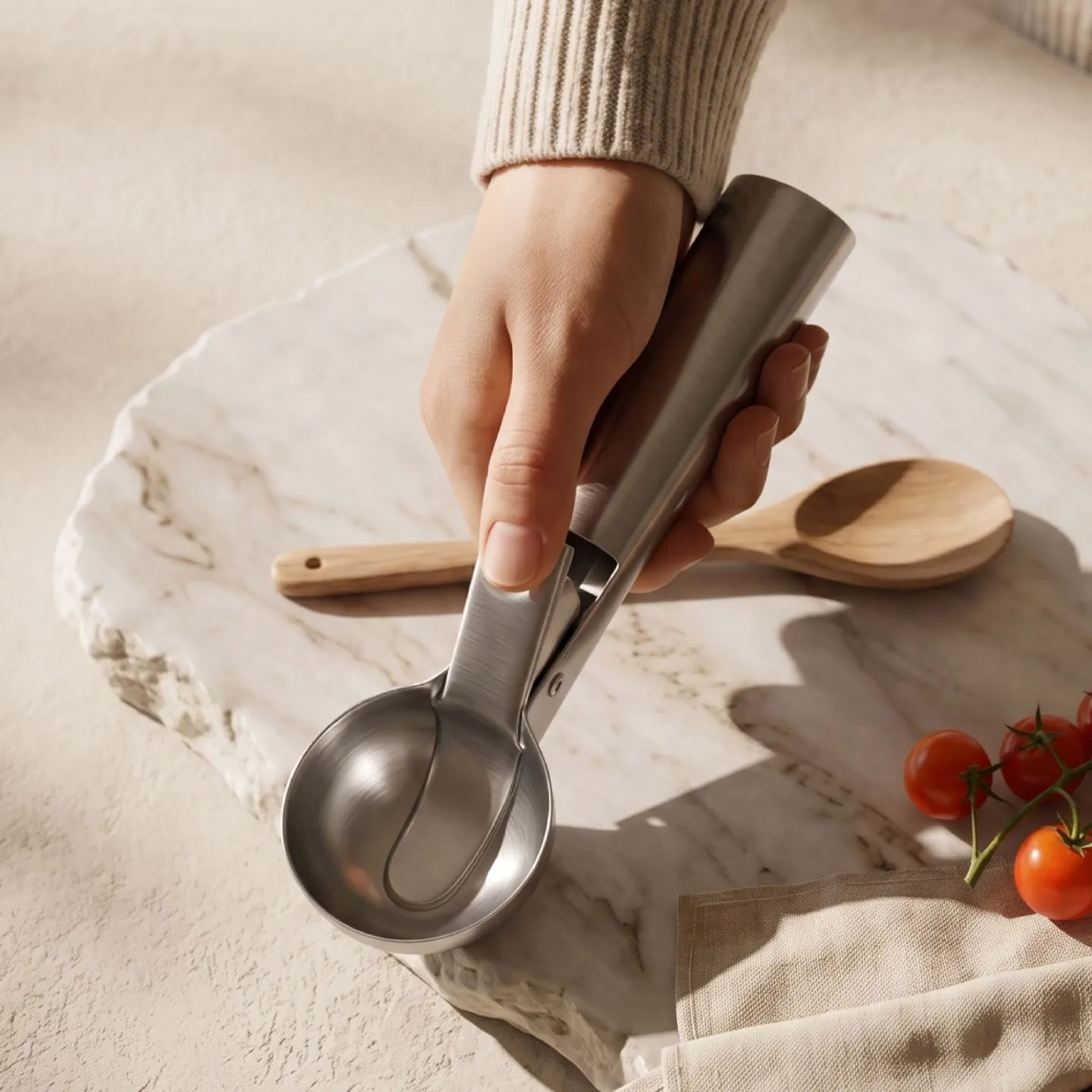 stainless steel ice cream scoop with trigger (3)