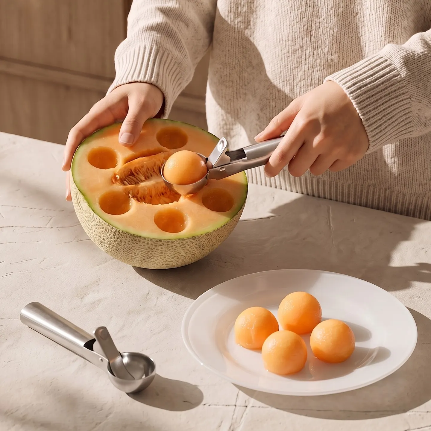stainless steel ice cream scoop with trigger (4)
