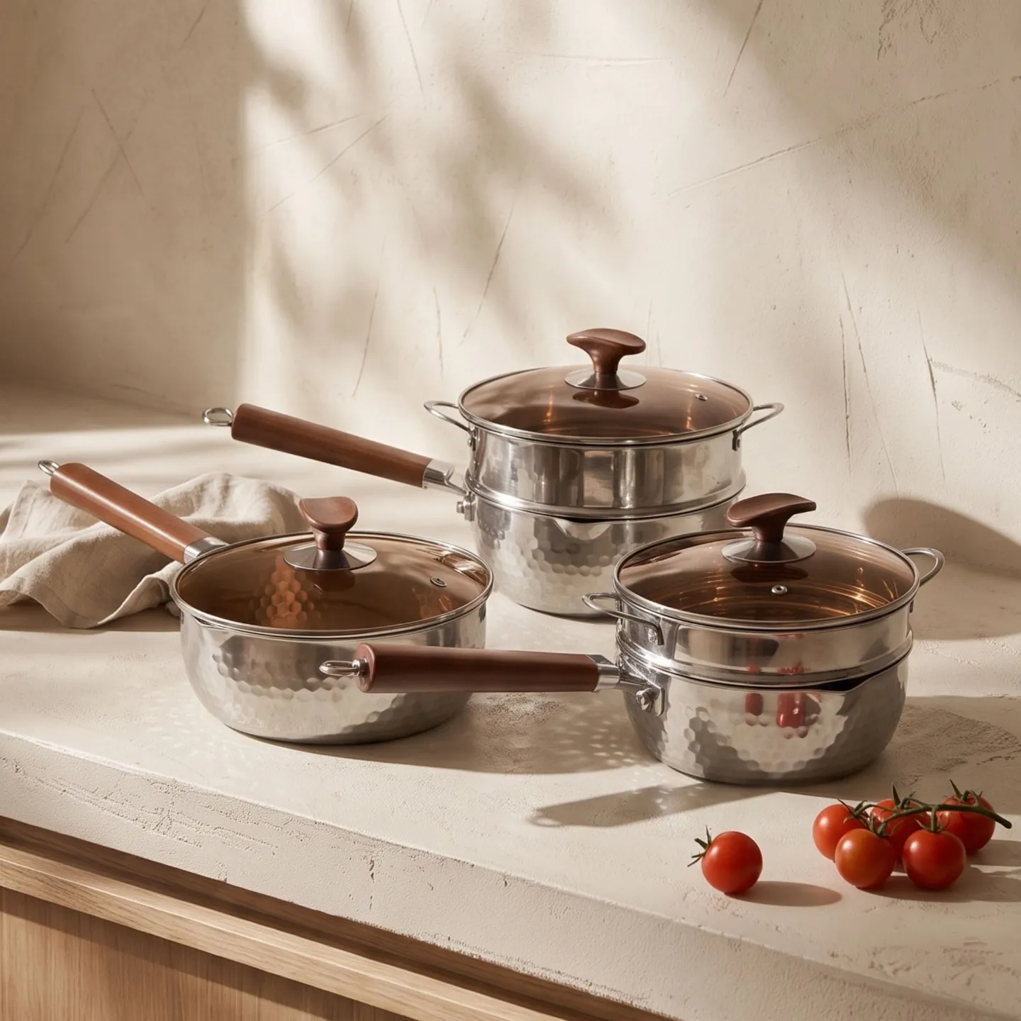 wholesale pure titanium yukihira pot with steamer (1)