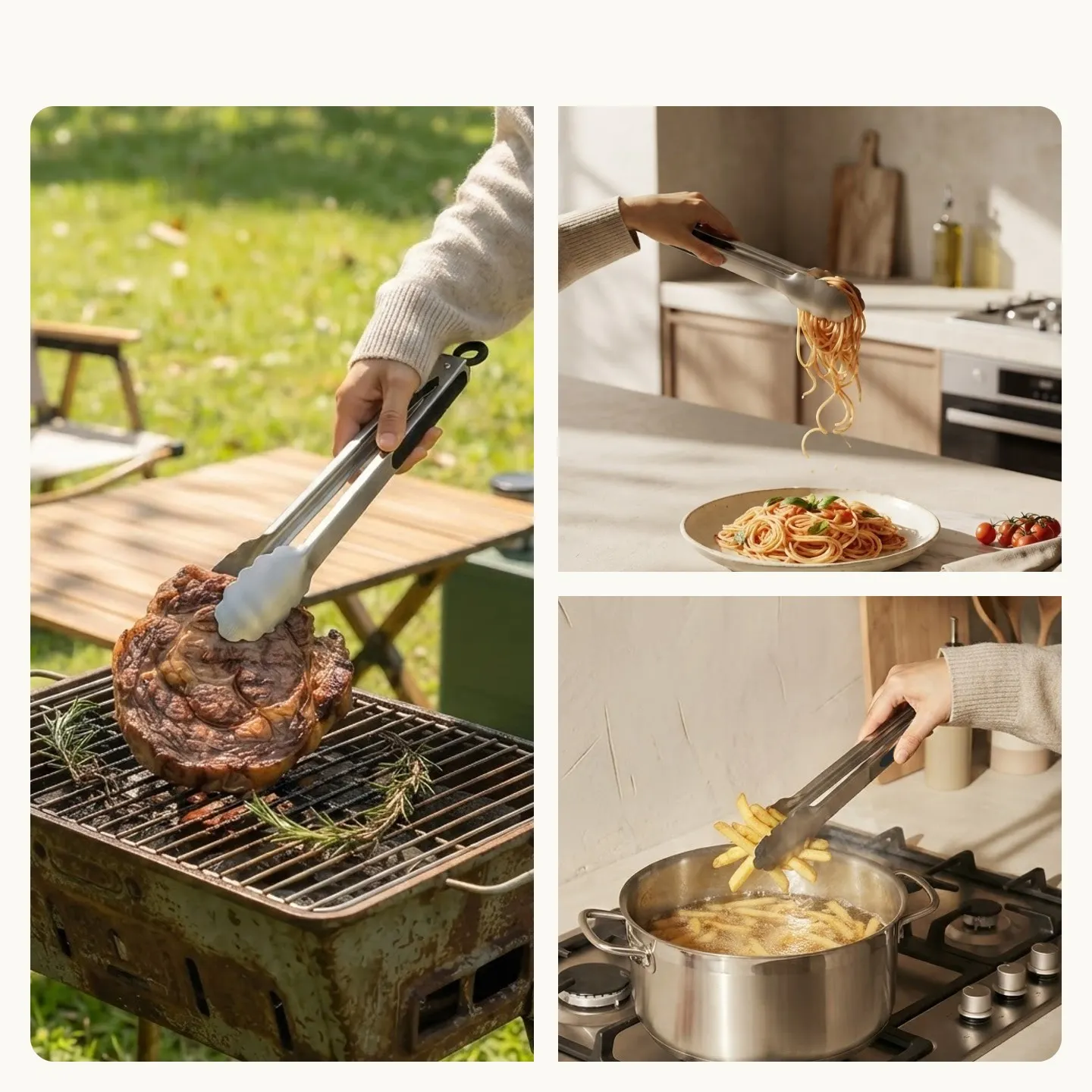 pinças de cozinha em aço inoxidável por atacado (5)